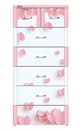 Tủ nhựa Tabi L 6 tầng - Hồng tim